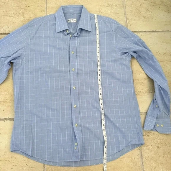 Yves Saint Laurent Long Sleeve Shirt, Blue, Size 17 1/2, 44